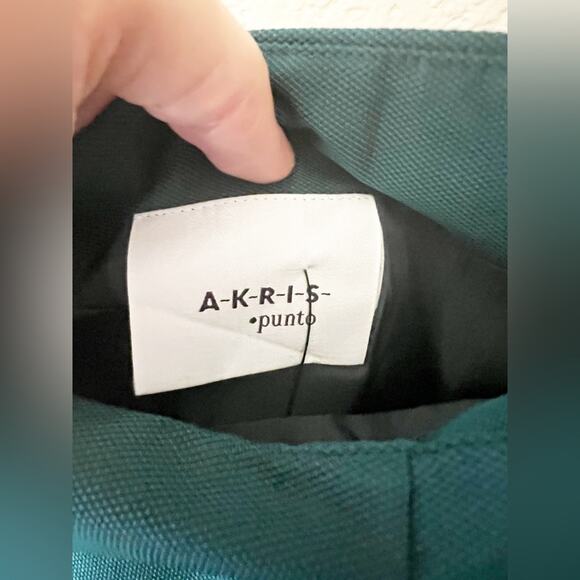 Akris Punto Turquoise Blue Pleated Silk A-Line Mini Skirt Size 8 - Picture 2 of 9